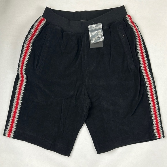 ATM Men's Black Red Side Stripped Stretch Waist Athletic Shorts Size Small - Picture 1 of 7